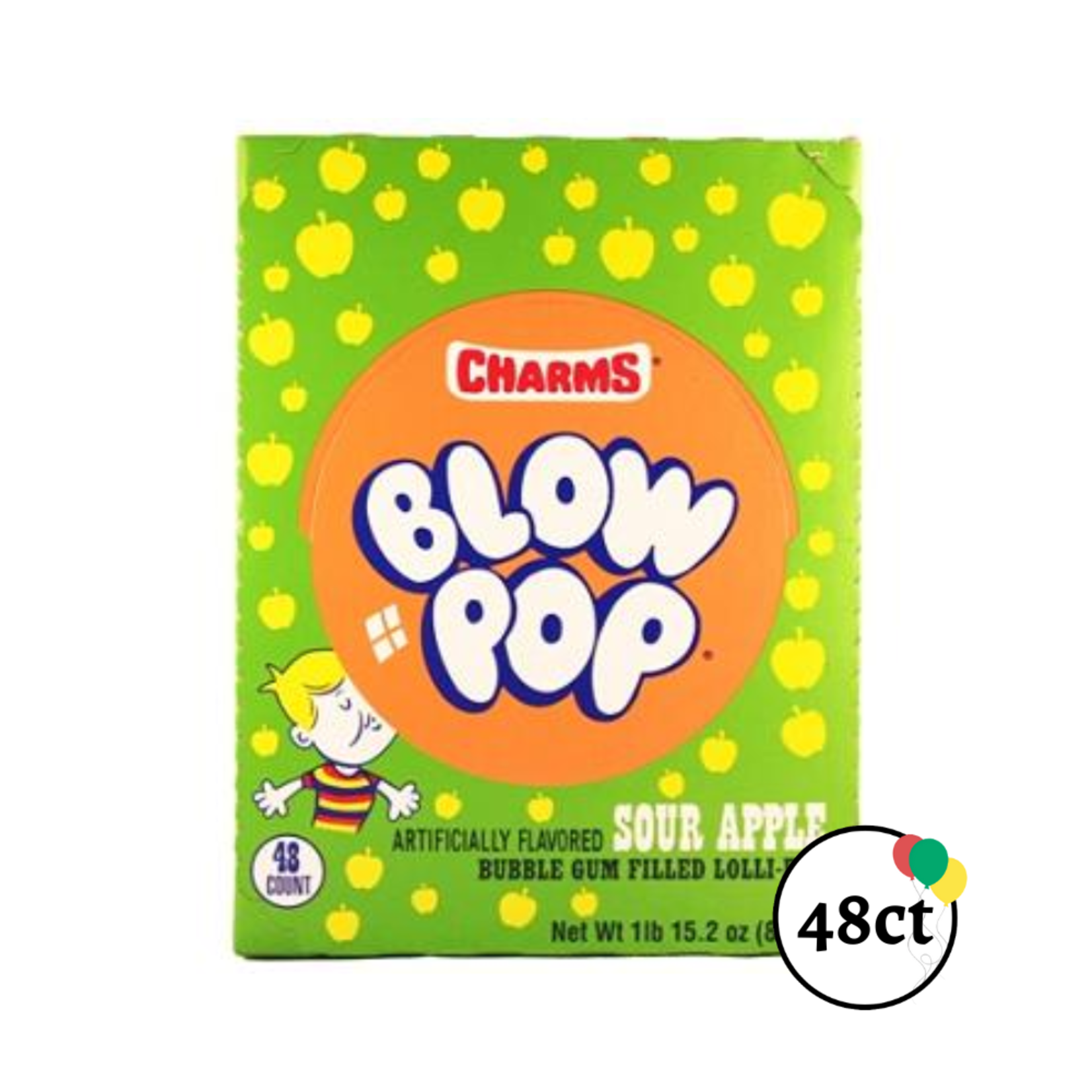 Charms Blow Pop Sour Apple 48ct.