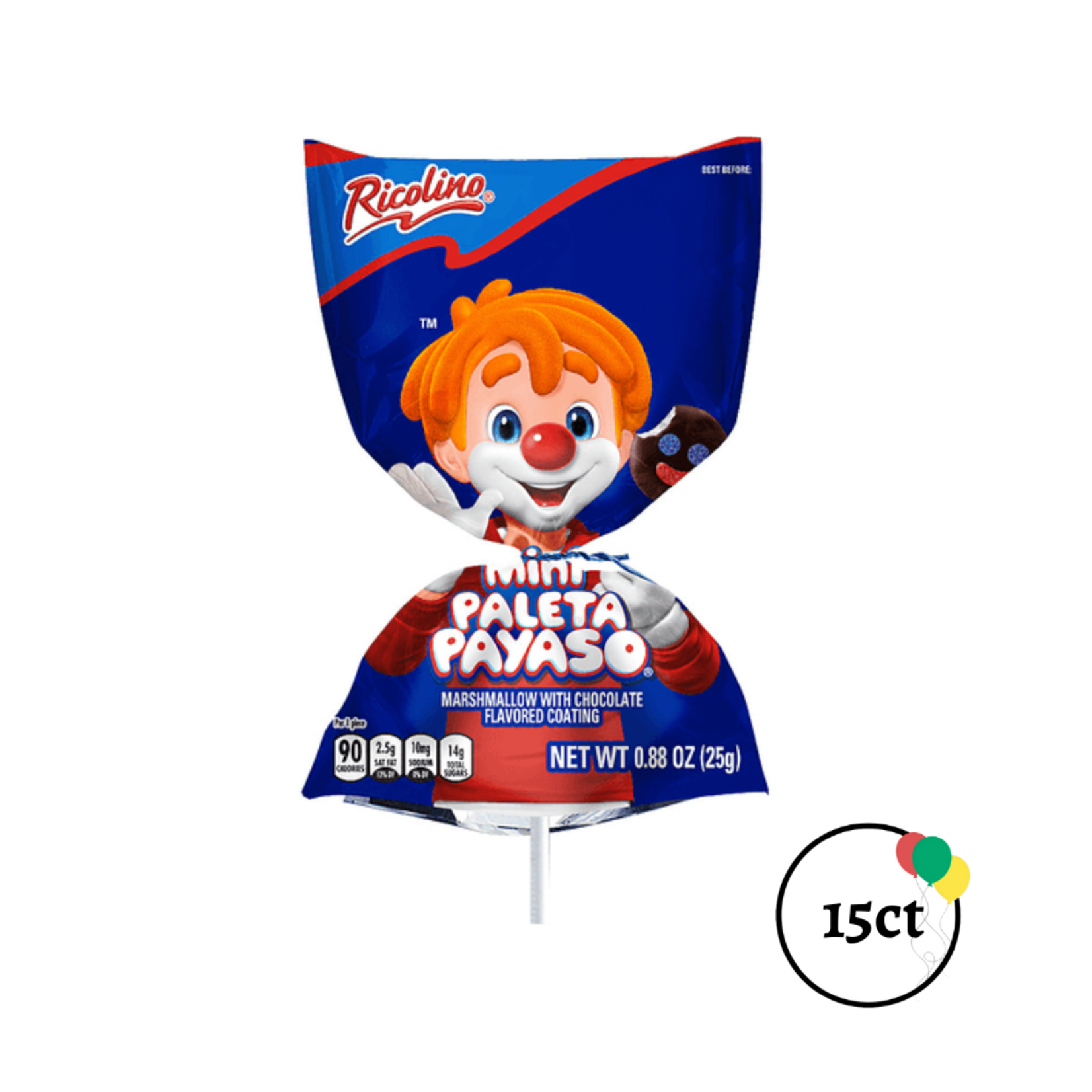 Ricolino Paleta Payaso Mini 15ct.