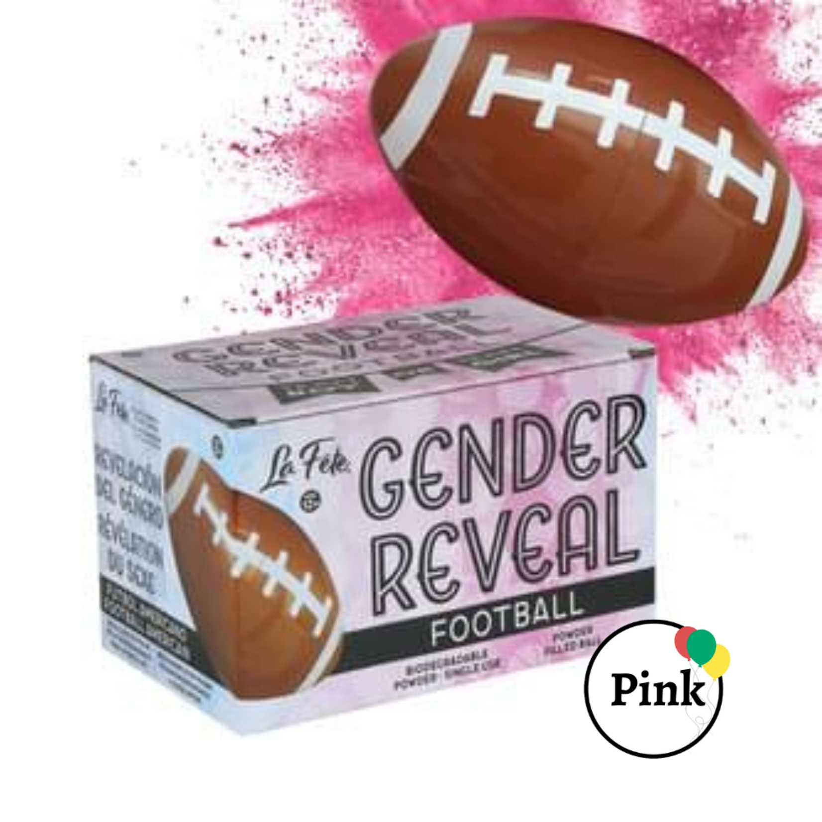 Gender Reveal Football - Pink Powder