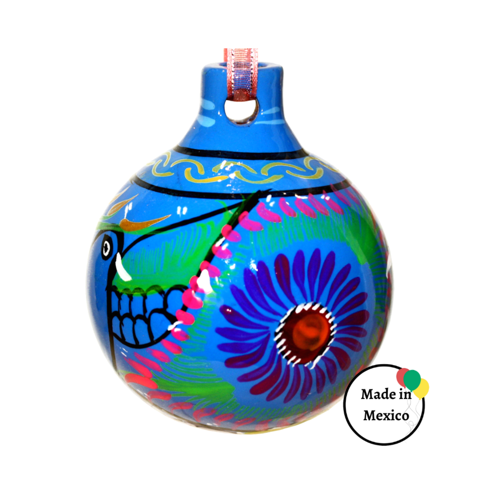 Esfera De Barro - Hand Painted Clay Mexican Christmas Ornament