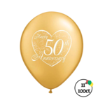 Qualatex Qualatex Happy 50th Anniversary Gold Balloons 11"