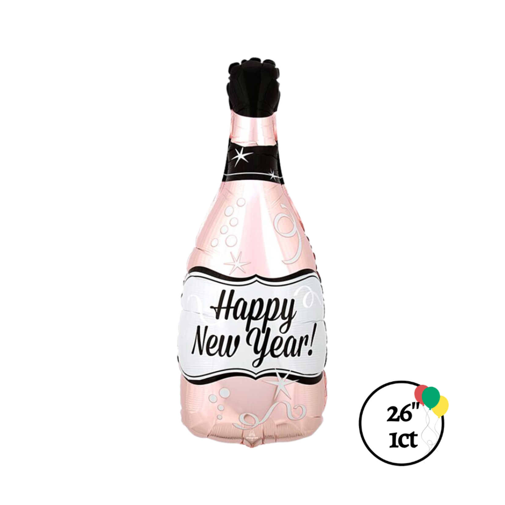 26" Happy New Year Rose Champagne Bottle