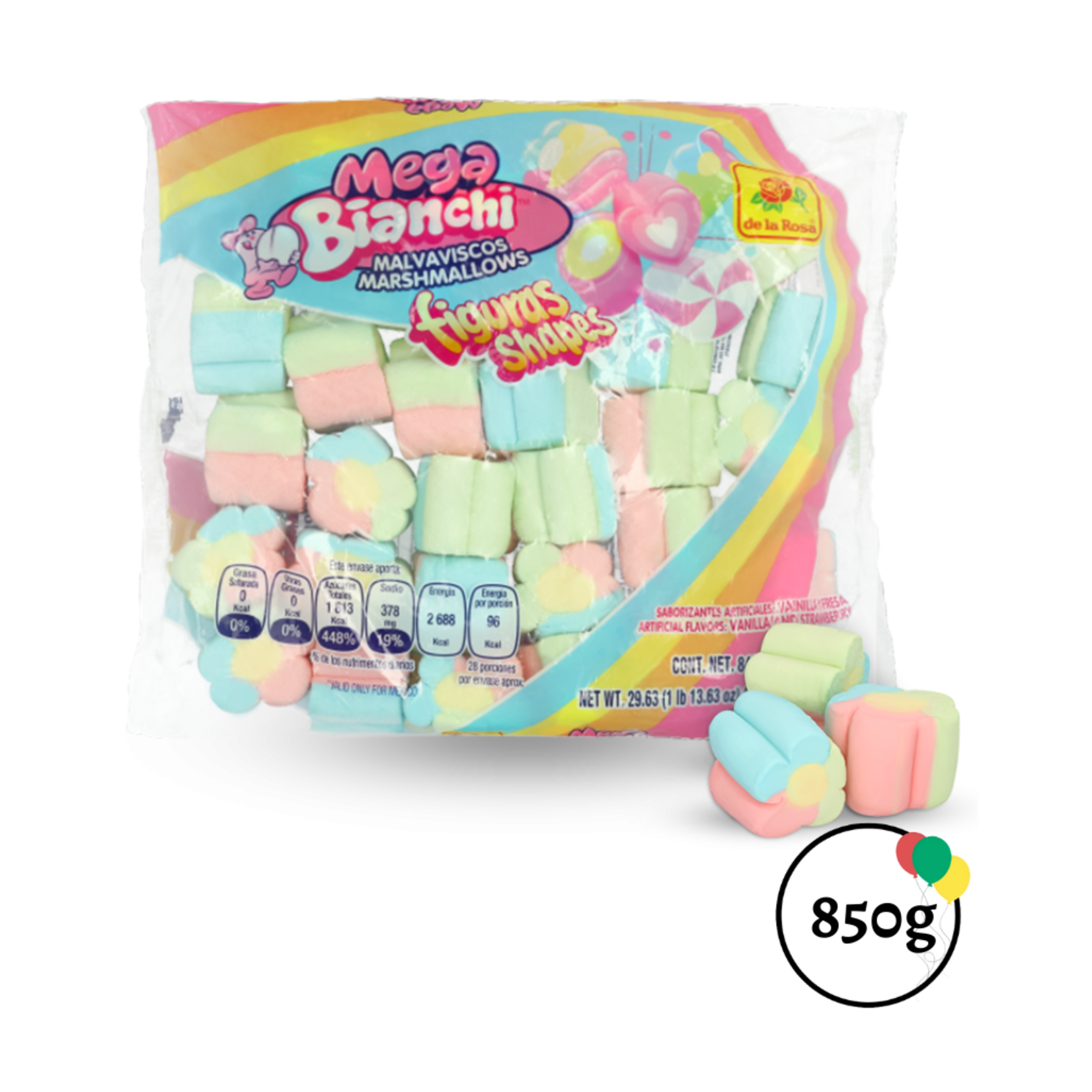 Mega Bianchi Malvaviscos Marshmellows Shapes