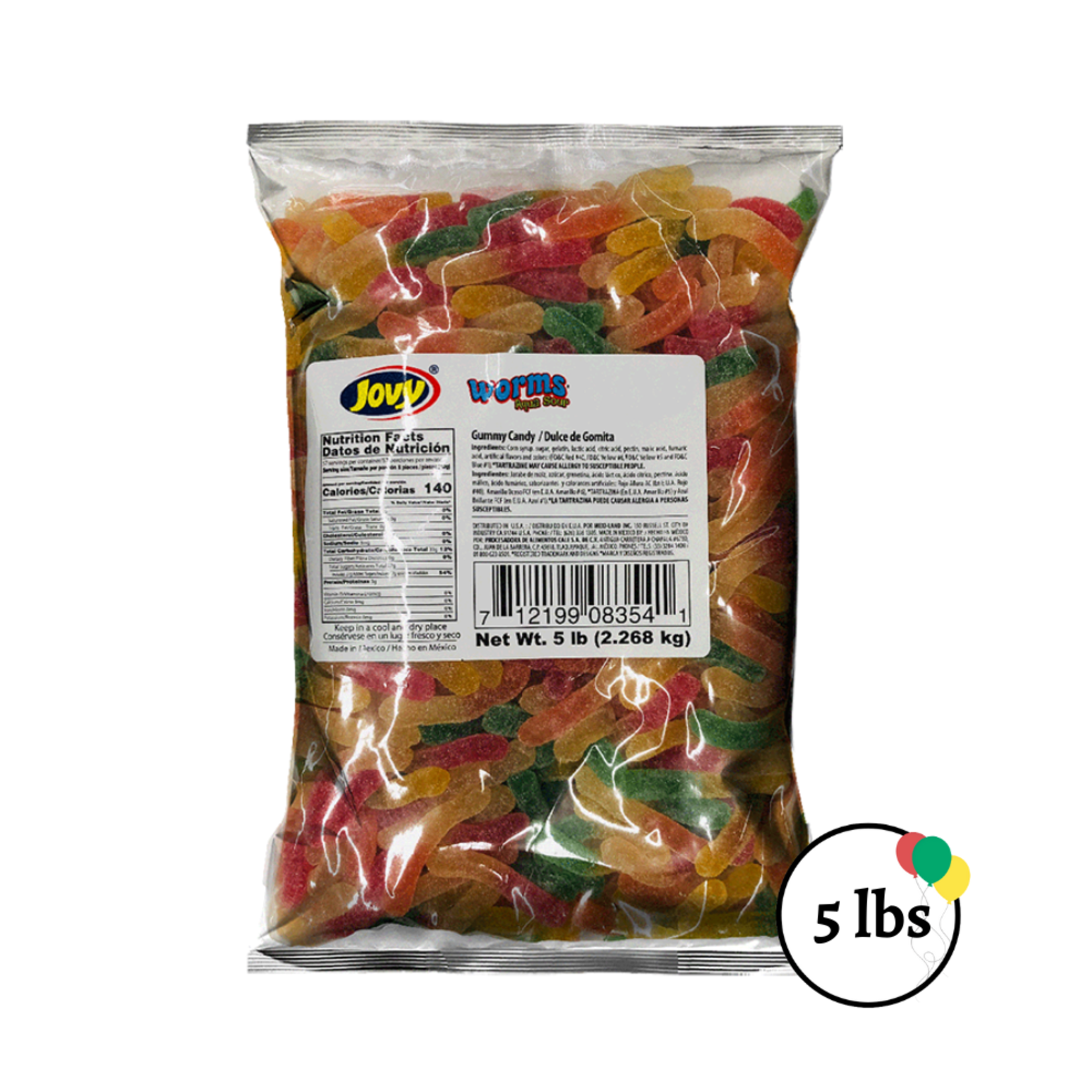 Jovy Gummy Worms Aqua Sour 5lb