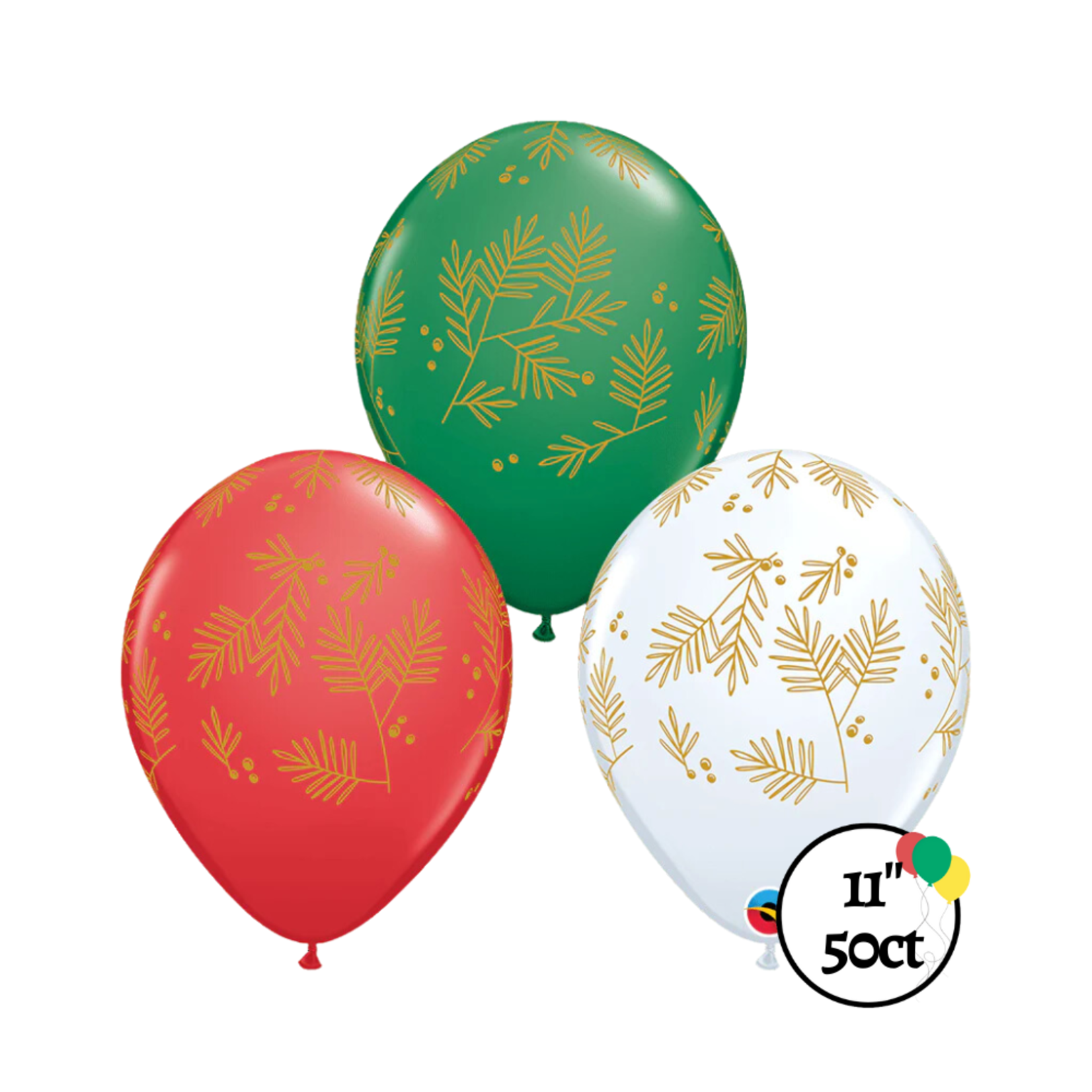 11" Contemporary Evergreen Latex Balloons 50ct