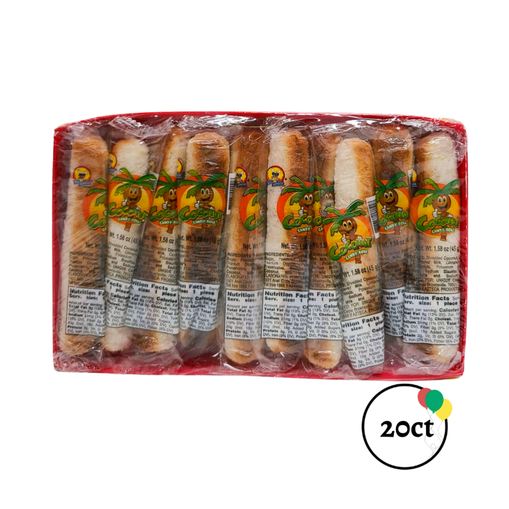 El Azteca Coconut Rolls / Rollos De Coco 20ct.