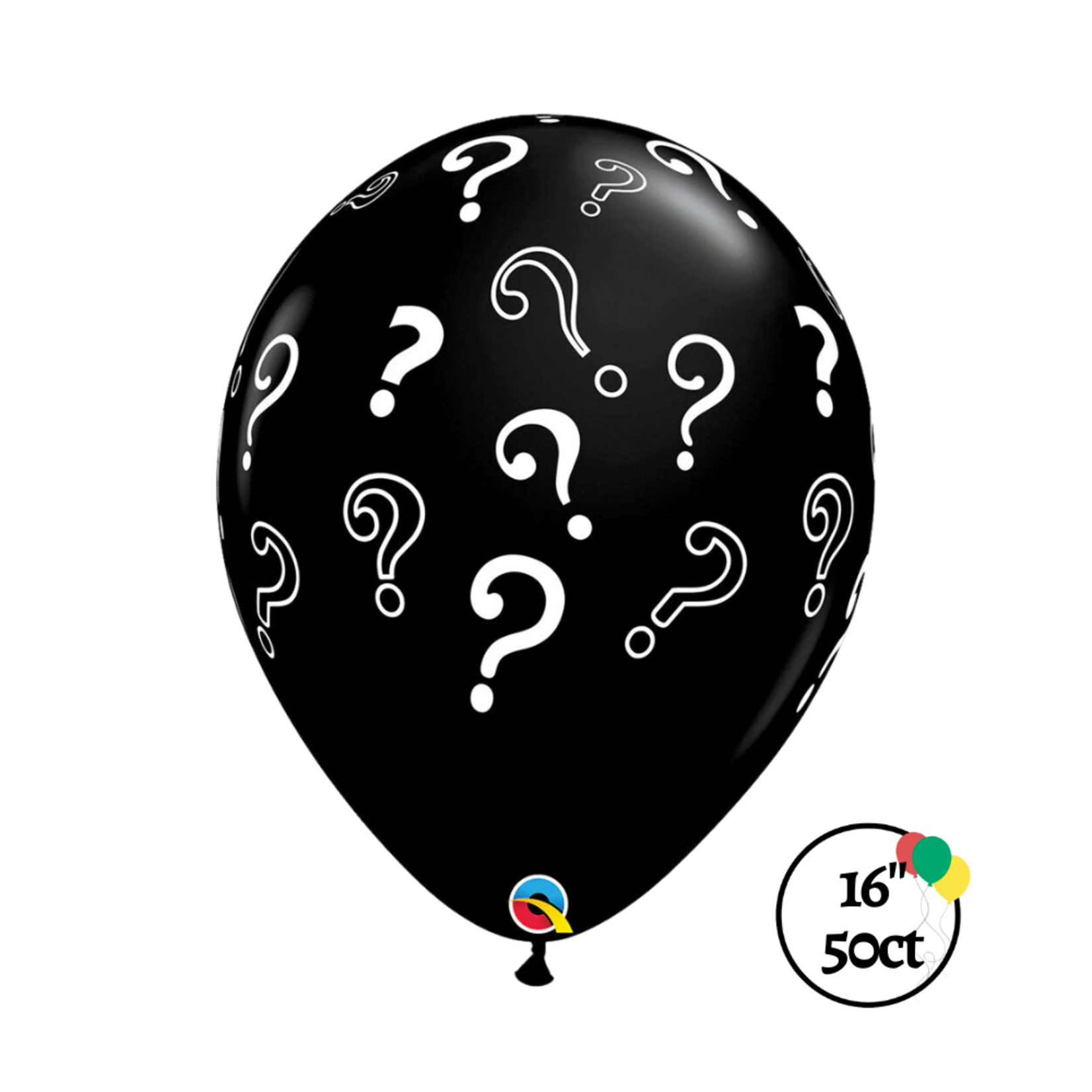 Qualatex Qualatex Question Marks Black Balloons 16" 50ct