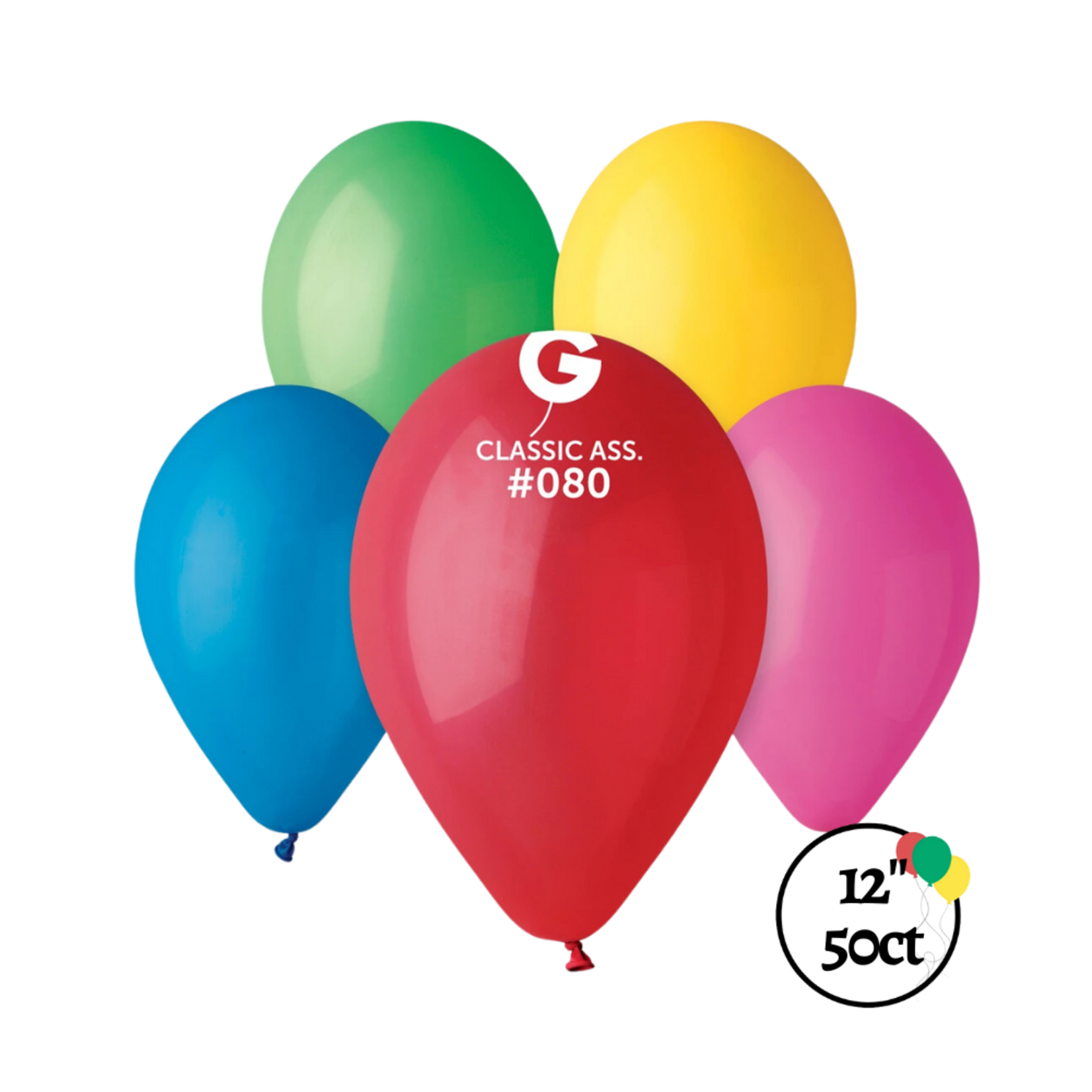 Gemar Gemar 12" Classic Assorted 50ct Balloons
