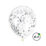 Silver Confetti Balloons 6ct