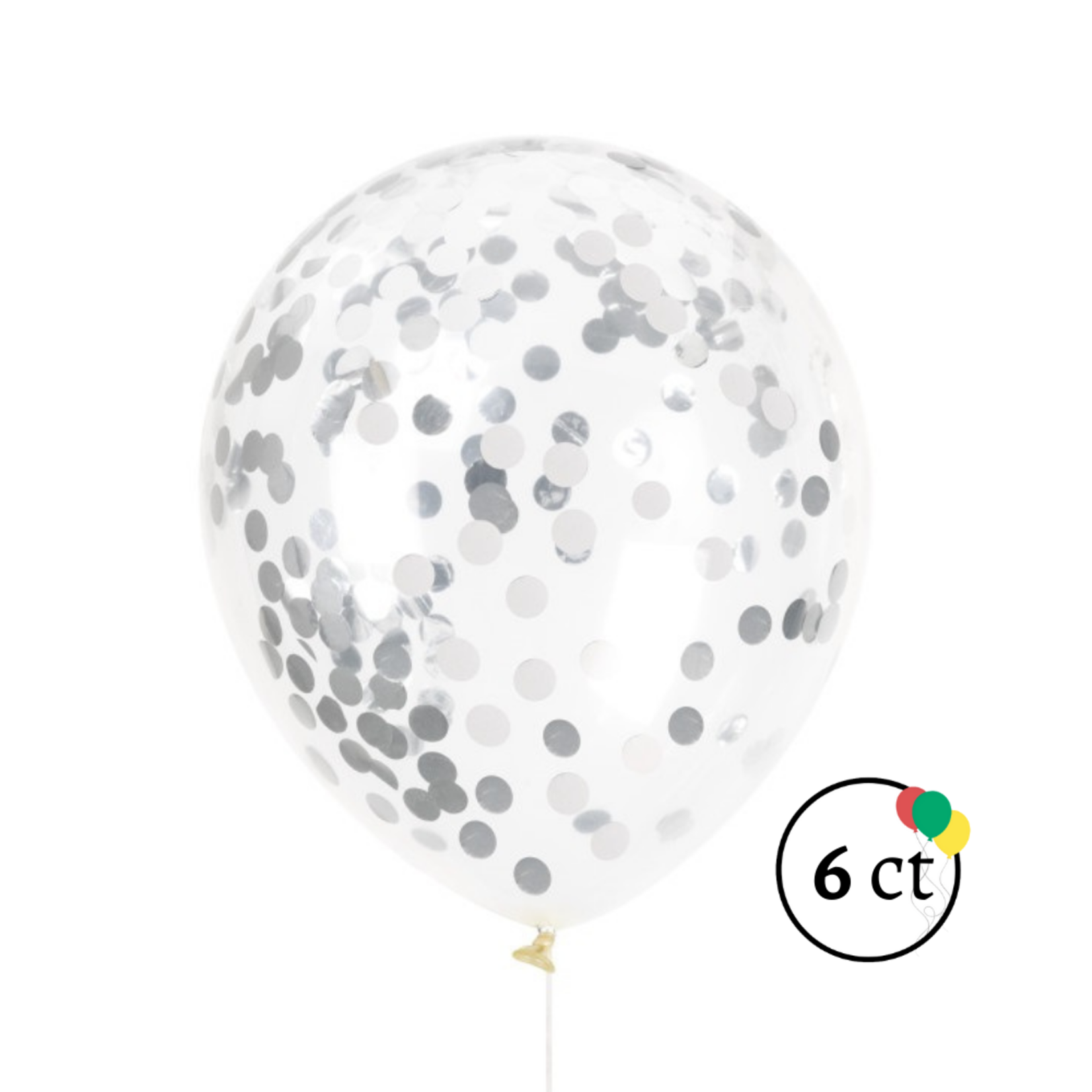 Silver Confetti Balloons 6ct