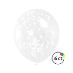 White Confetti Balloons 6ct