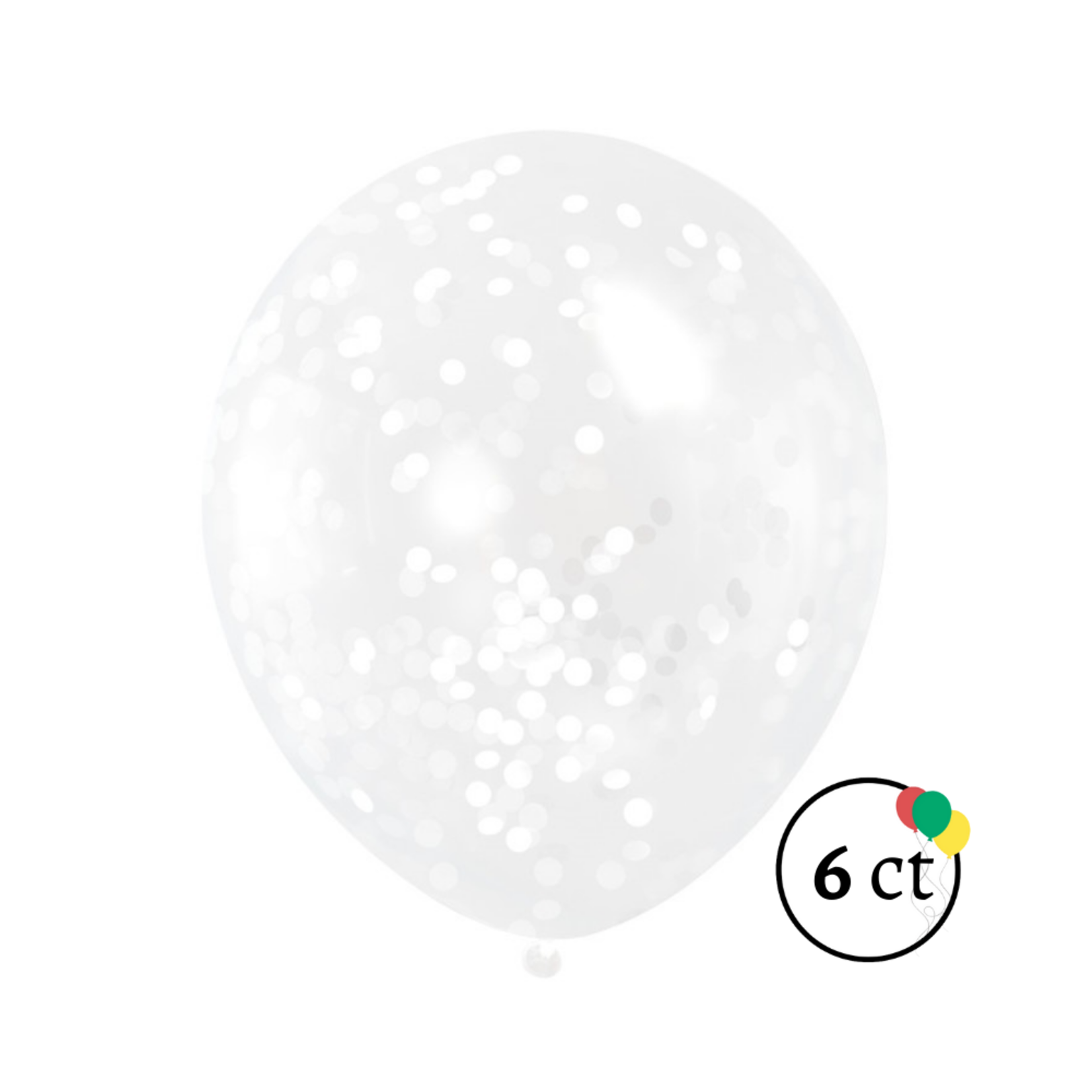 White Confetti Balloons 6ct
