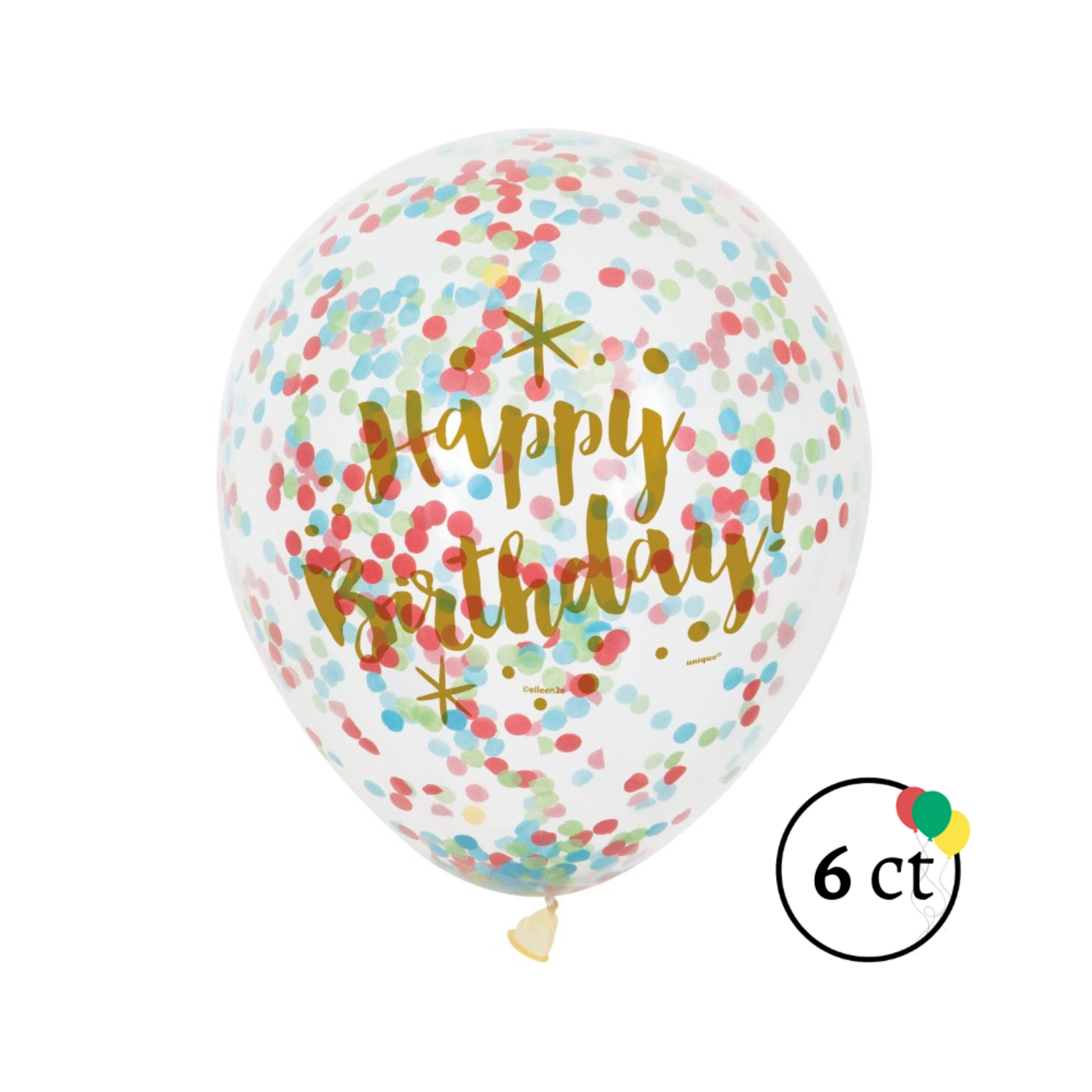 Happy Birthday Mix Color Confetti Balloon 6ct