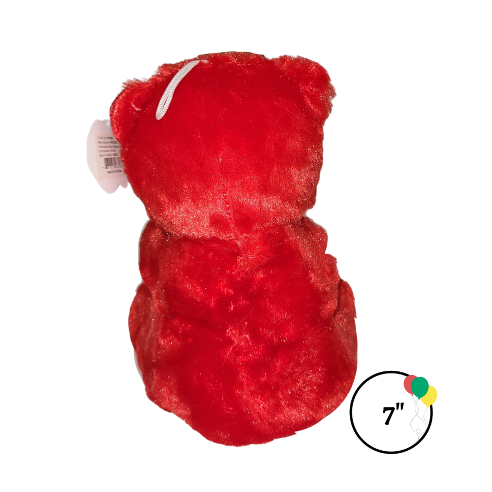 7" Red / White / Pink Colored Valentines Day Bear