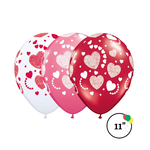 Qualatex Qualatex 11" Etched Hearts-a-Round Latex Ballooons