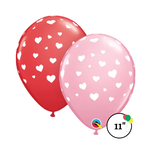 Qualatex Qualatex 11" Random Hearts-a-Round Latex Balloons