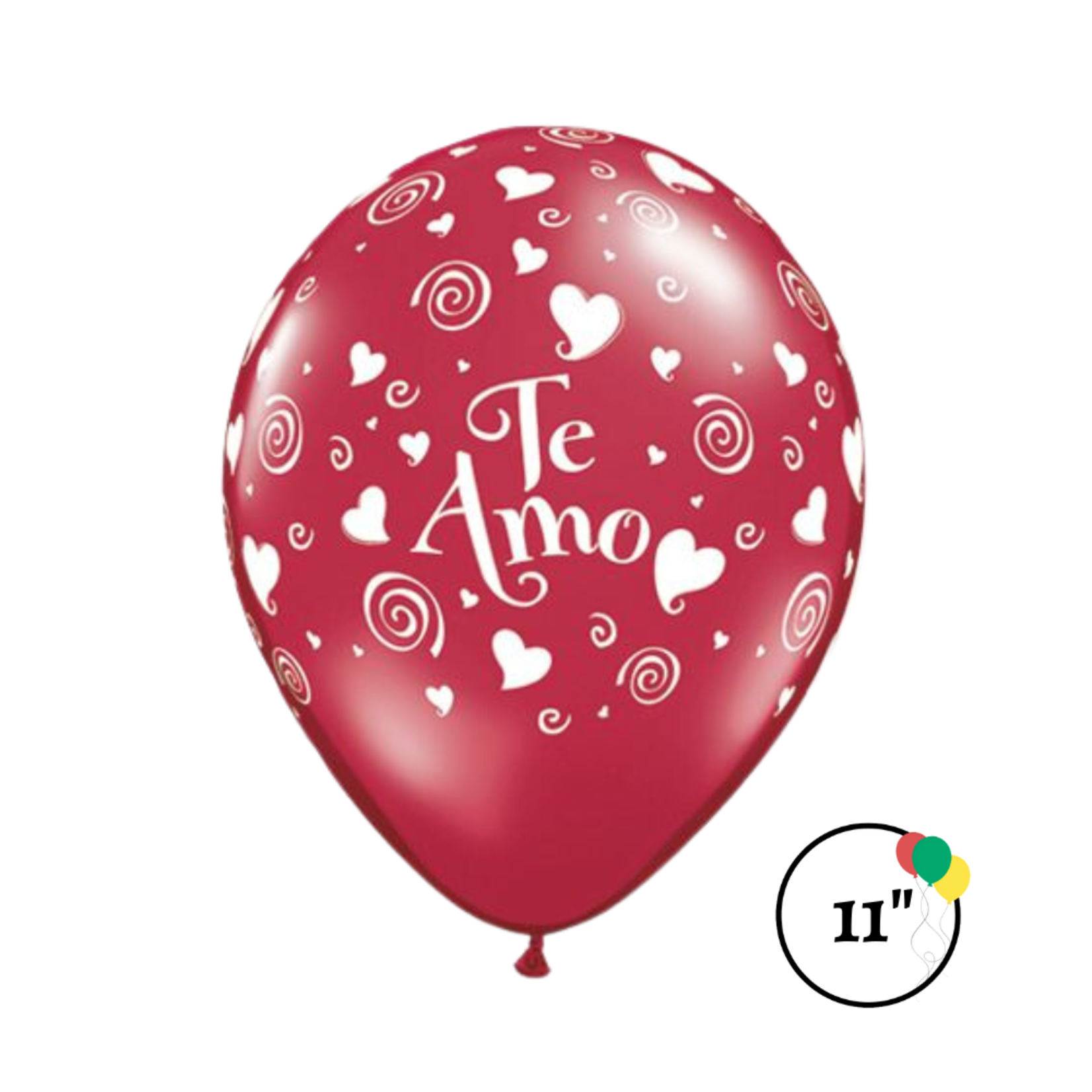 Qualatex Qualatex 11" Te Amo Swirling Hearts Red Latex Balloons