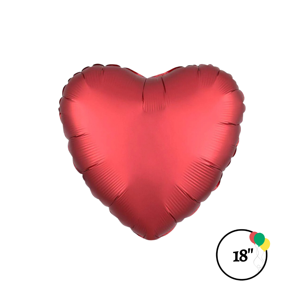 18" Satin Luxe Sangria Heart Balloon - Valentina's Party World ...