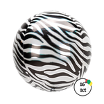 16" Zebra Orbz Balloon