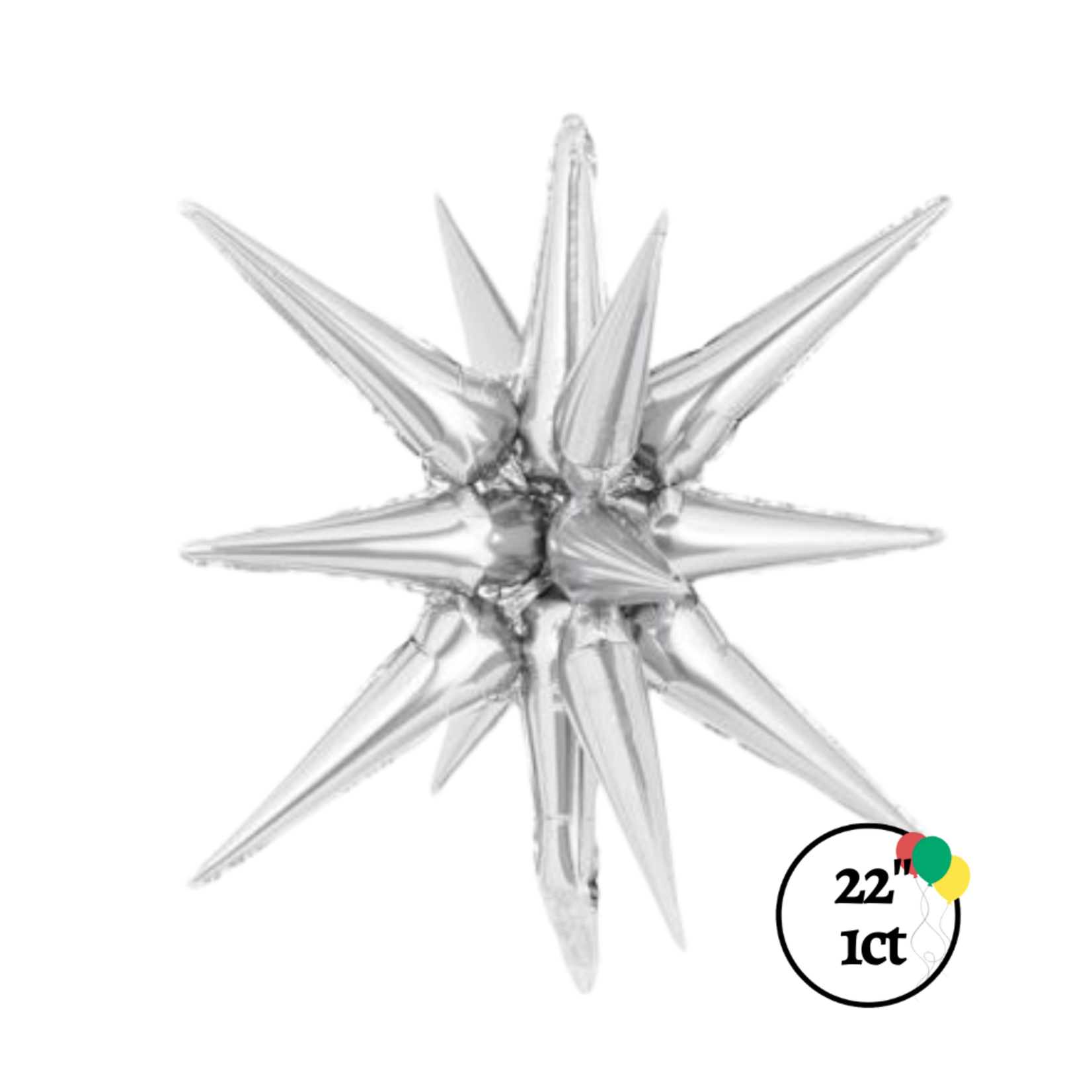 Gemar Silver Starburst Balloon 22"