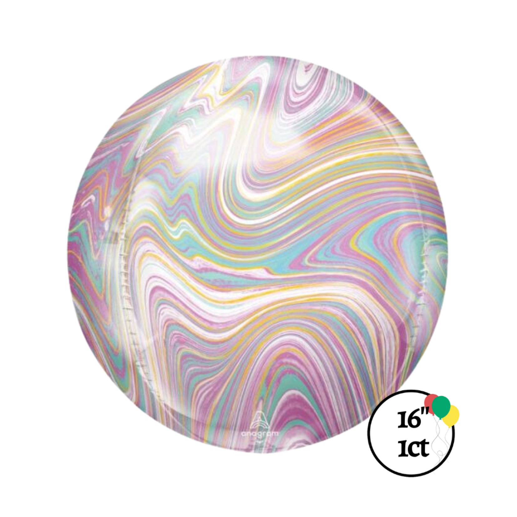 16" Pastel Marble Orbz Balloon