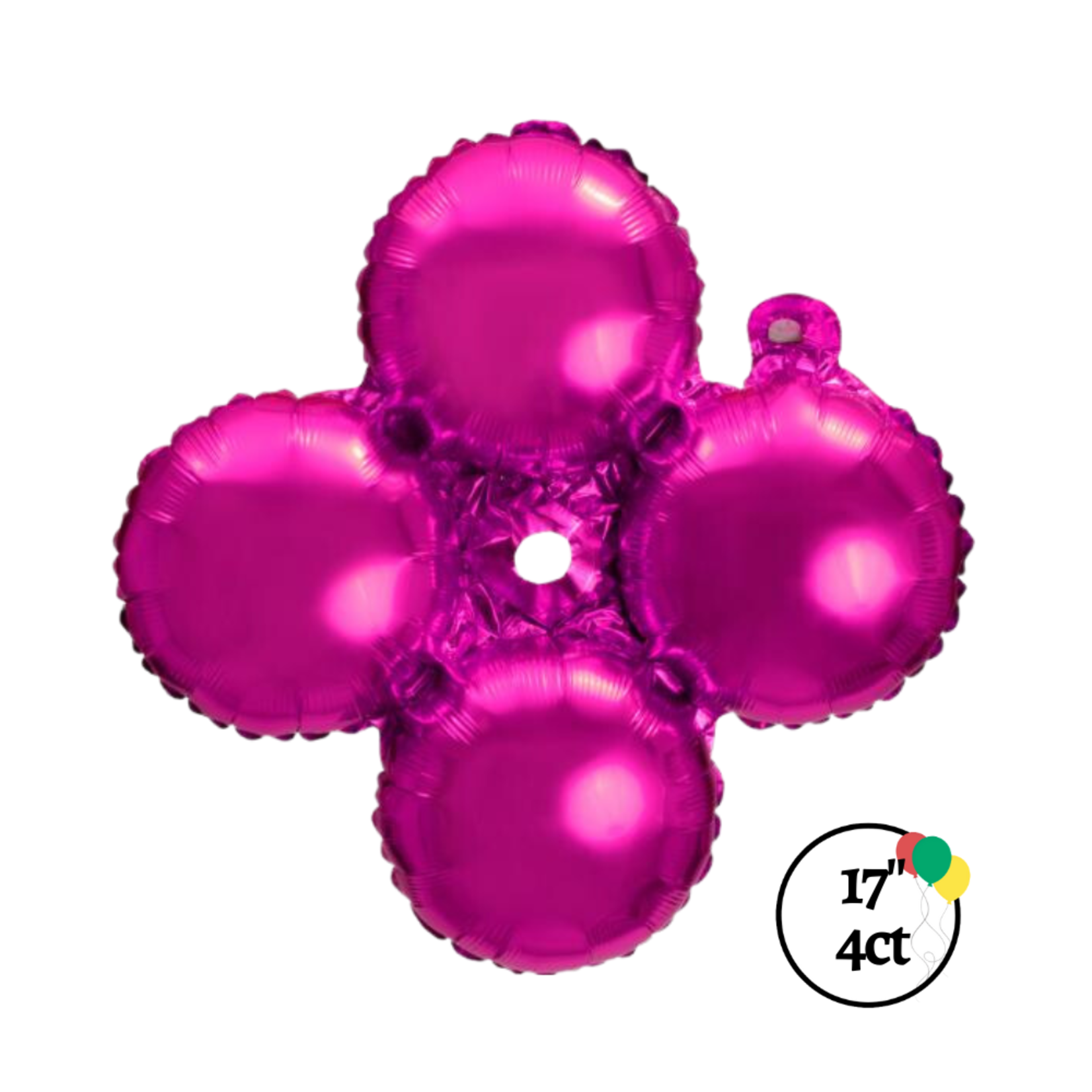 17" Hot Pink Quad Balloon 4ct