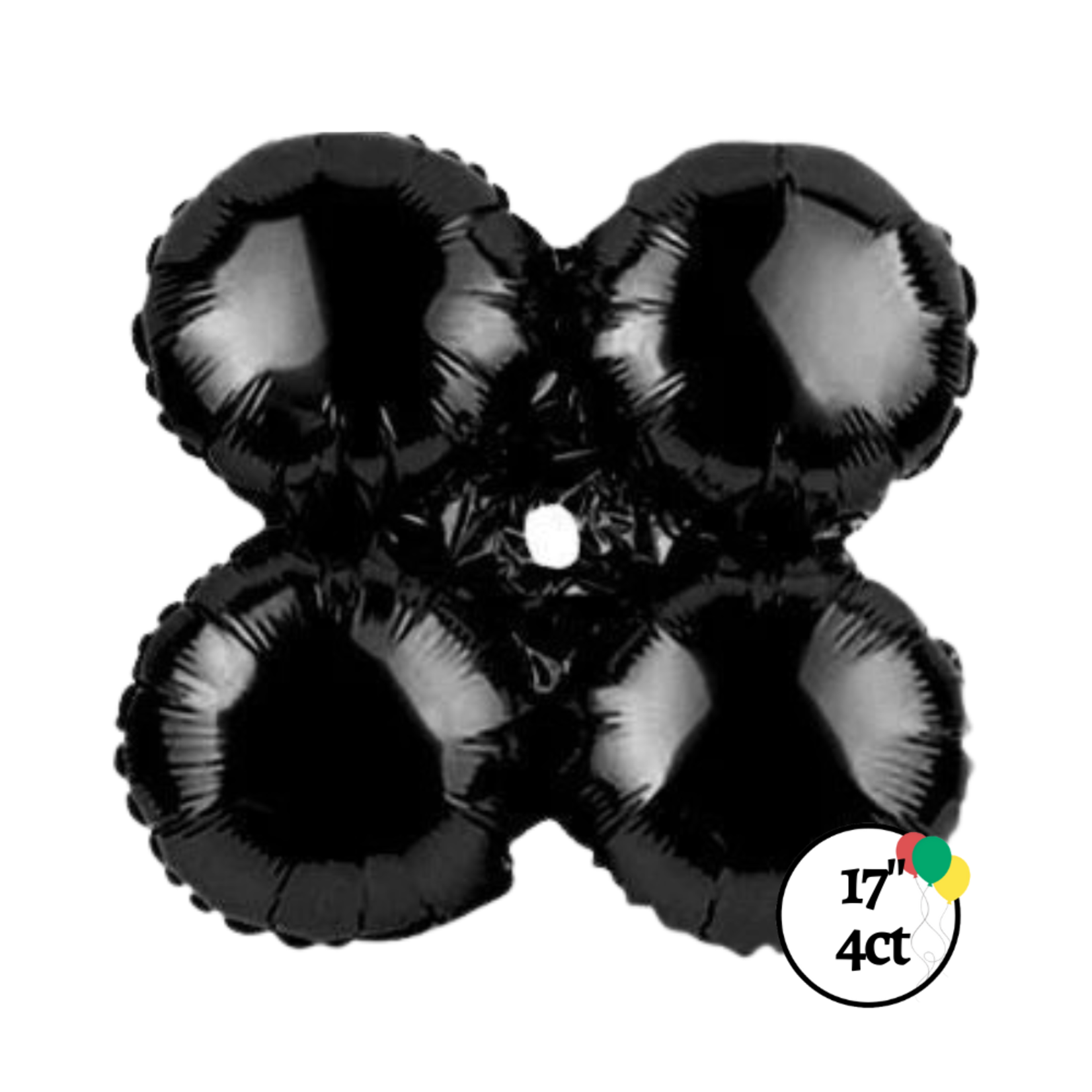 17" Black Quad Balloon 4ct