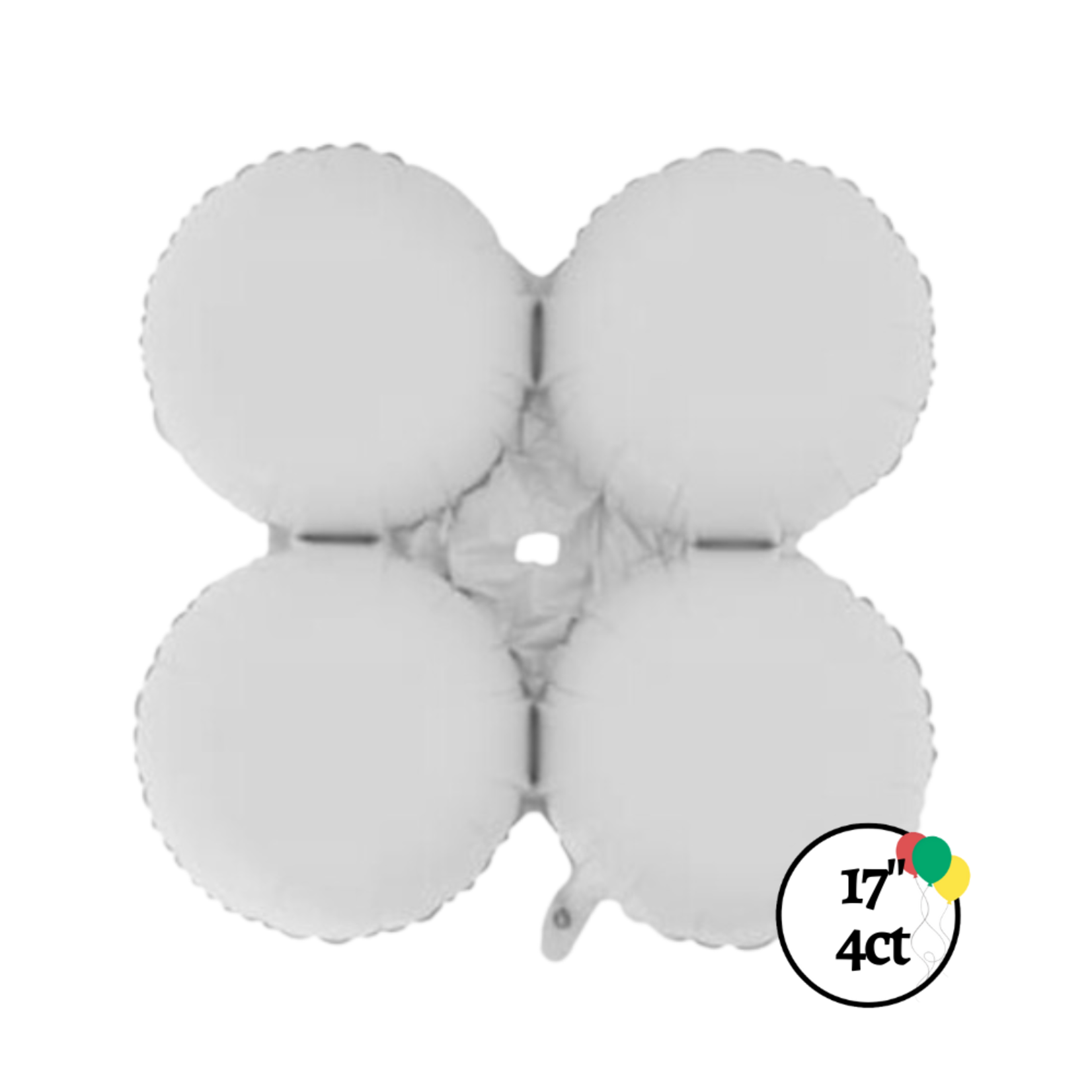 17" White Quad Balloon 4ct