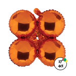 17" Orange Quad Balloon 4ct