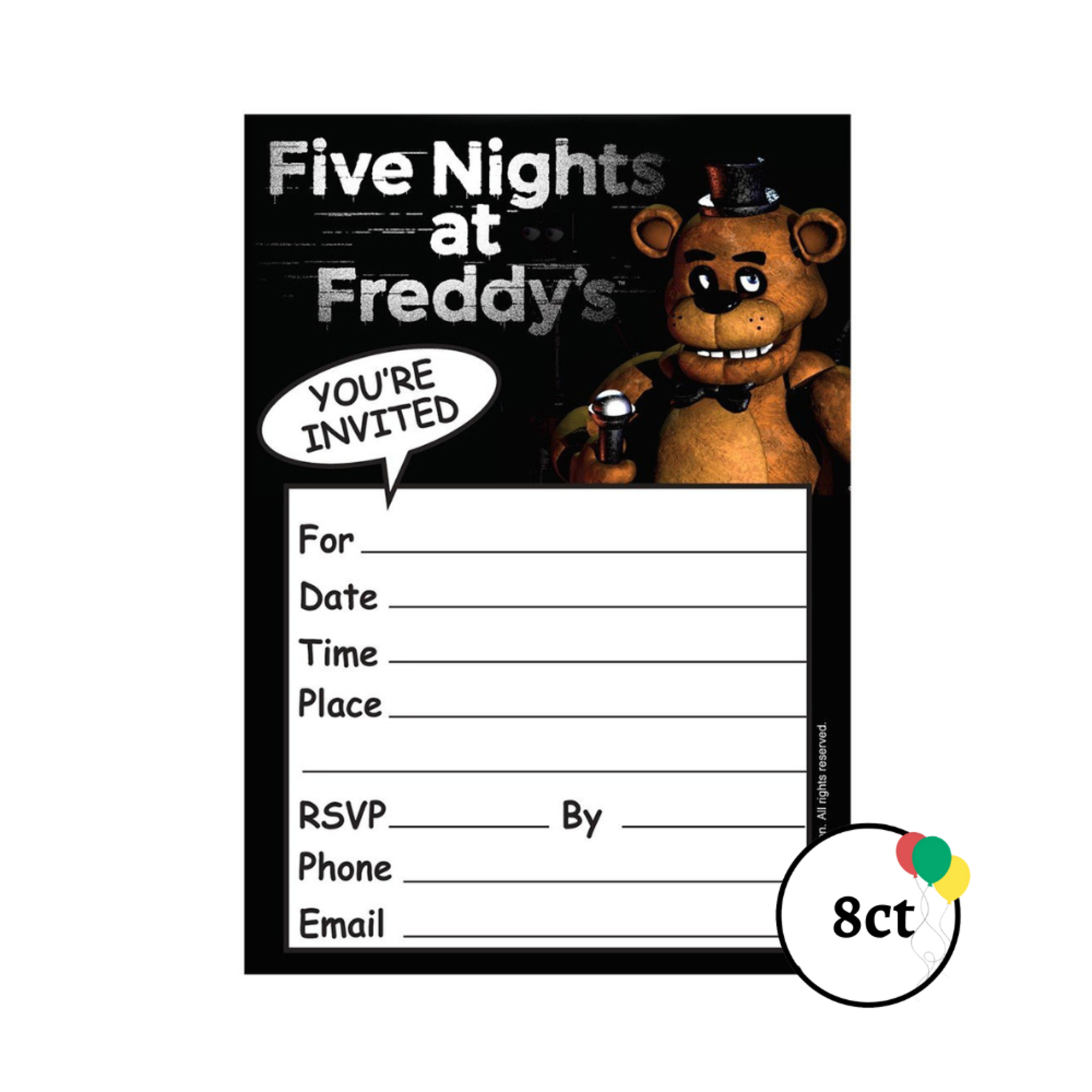 Five Nights at Freddy's Invitations