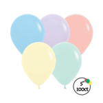 Sempertex Sempertex 5" Pastel Matte Assortment 100ct Balloons
