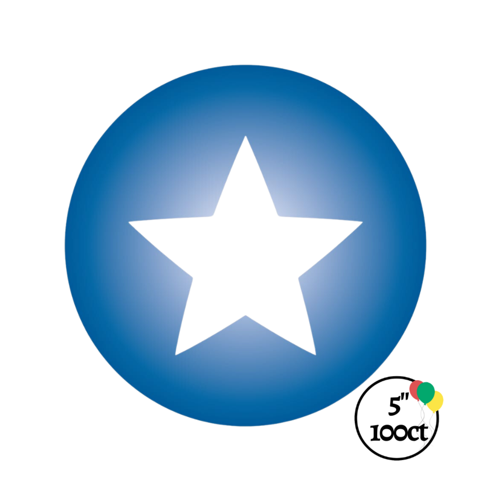 Gemar Gemar 5" Blue Balloon W/ Star 100ct.