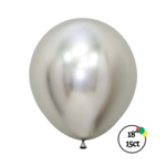 Sempertex Sempertex 18" Reflex Silver 15ct balloons