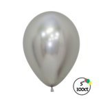Sempertex Sempertex 5'' Reflex Silver 100ct Balloons