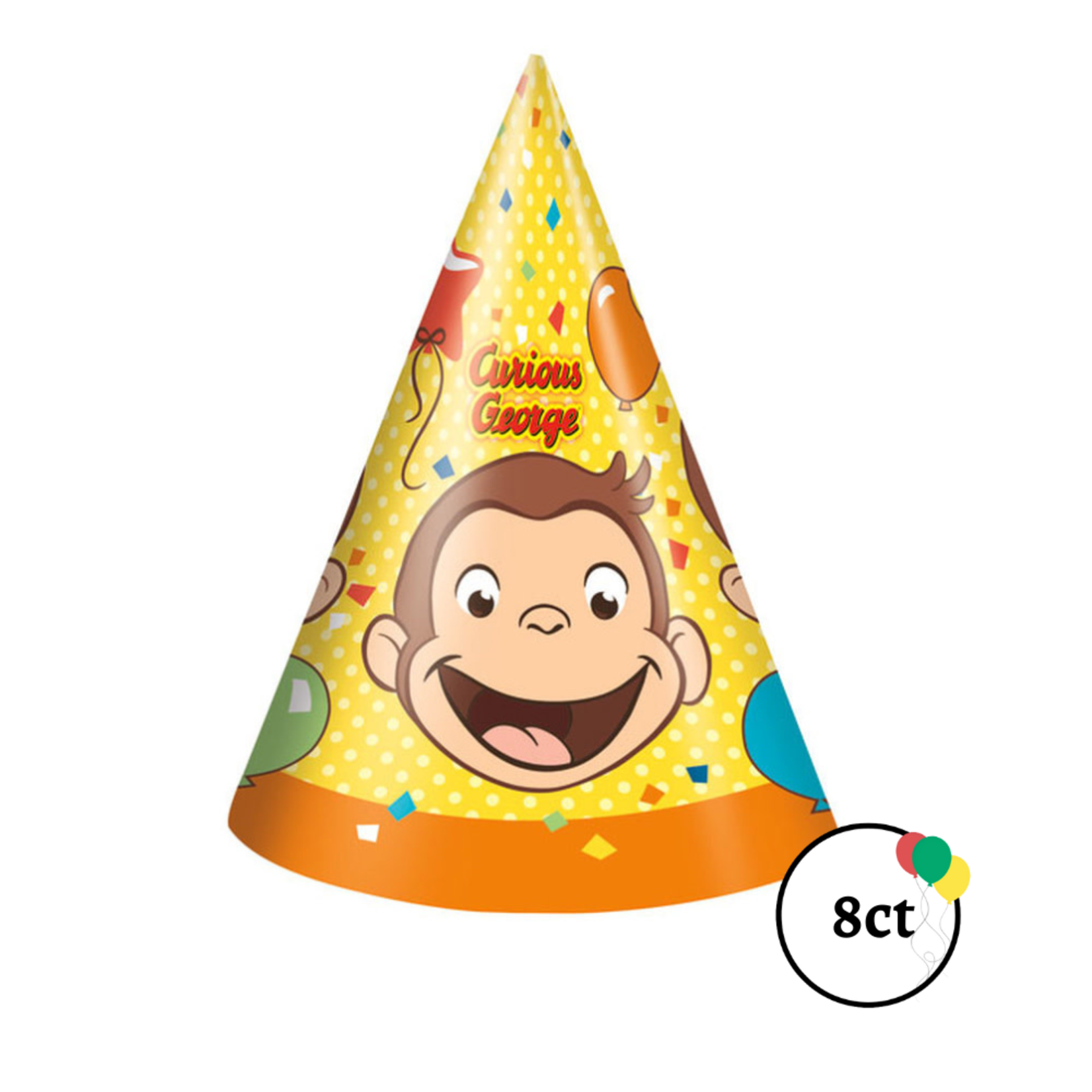 Curious George Party Hats 8ct