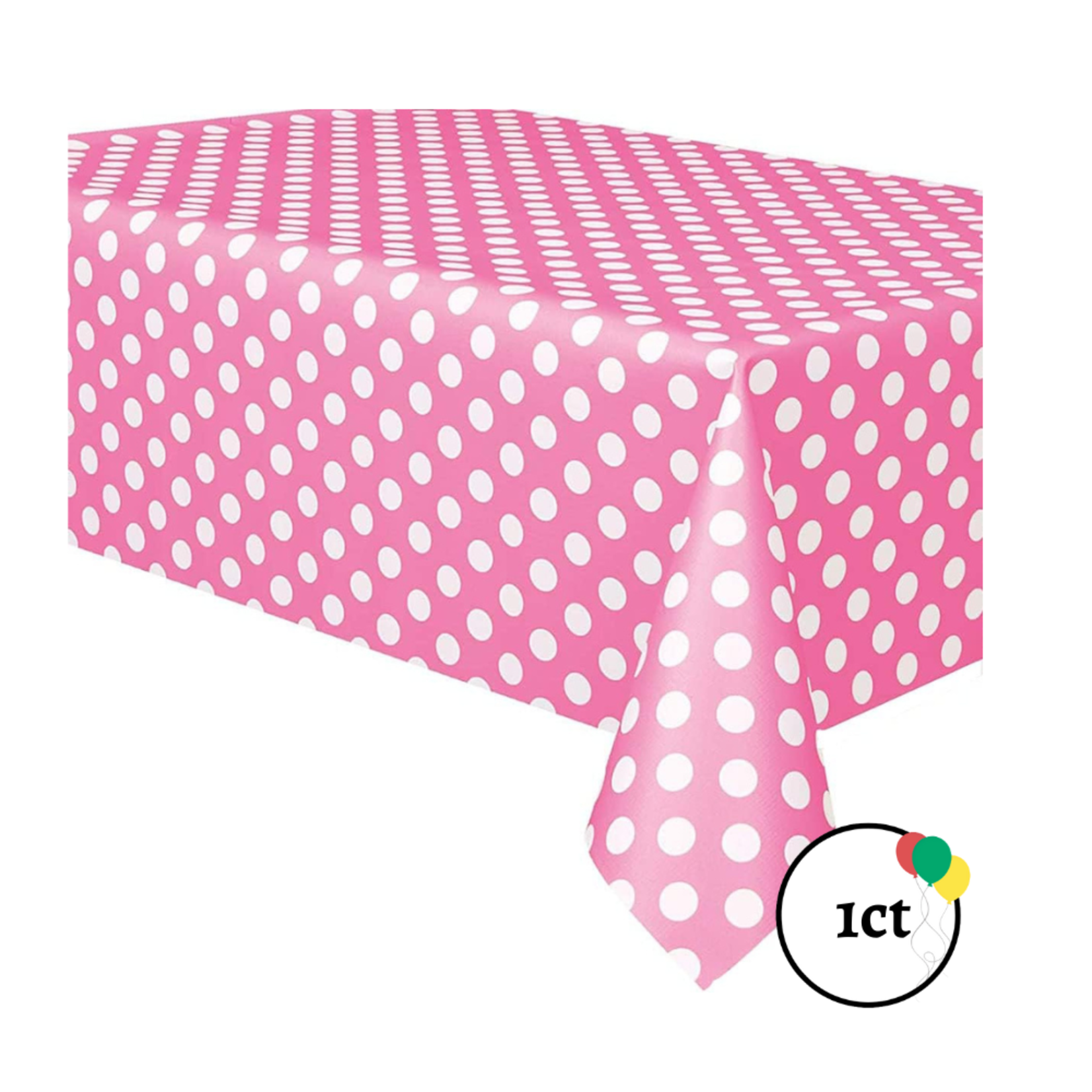 Hot Pink White Dot Table Cover