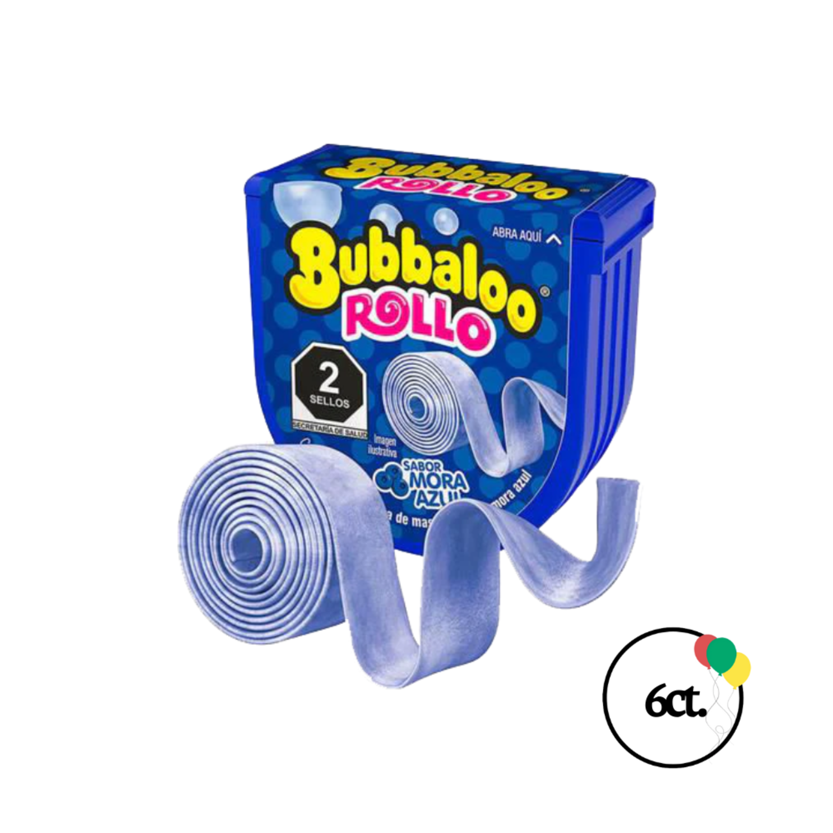 Bubbaloo Bubbaloo Rollo Mora Azul 6ct