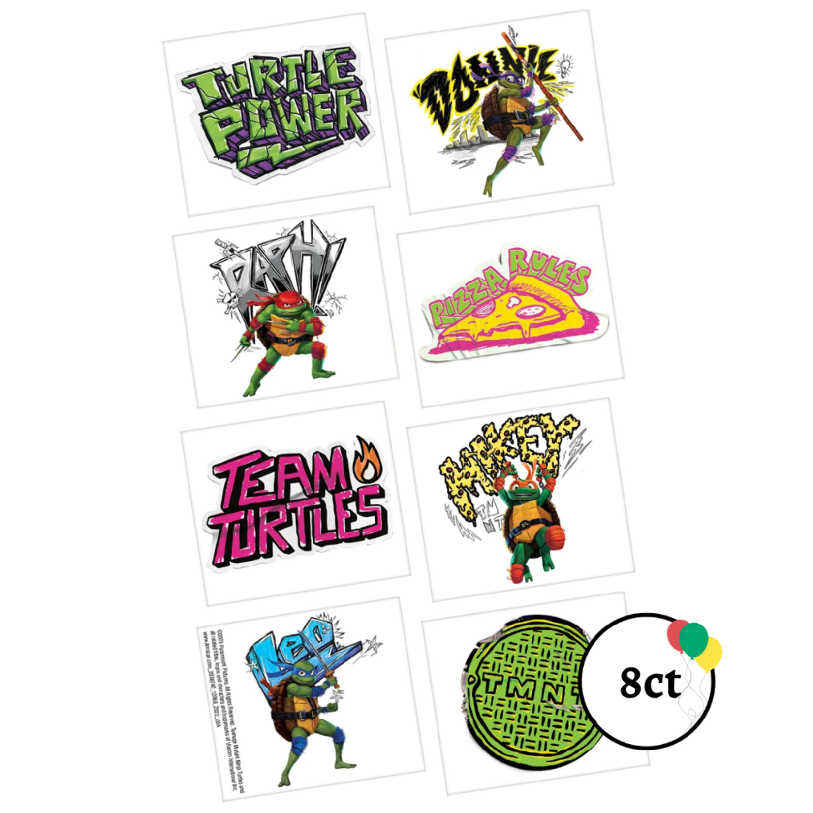 TMNT Tattoos 8ct