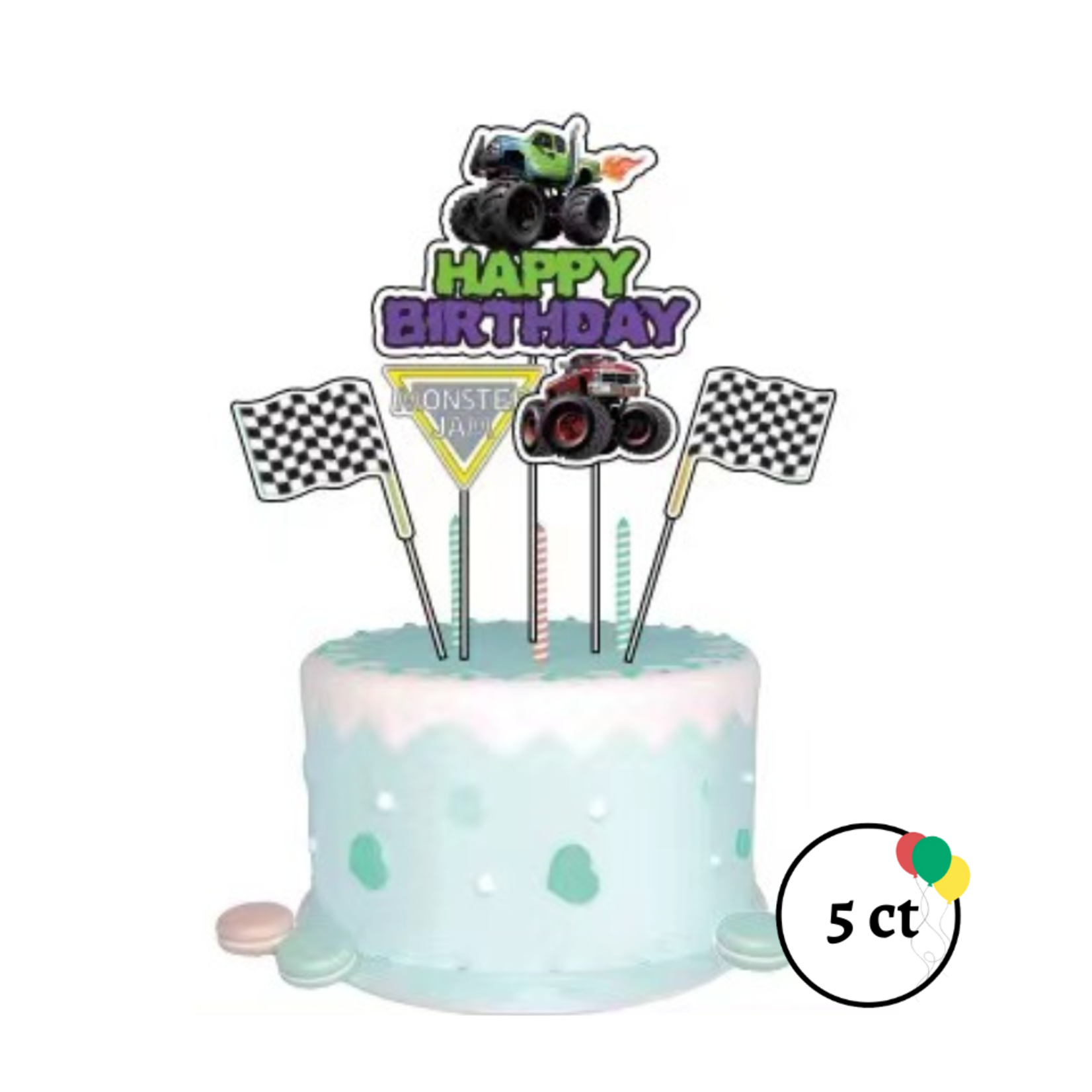 Monster Truck Cake Topper Set
