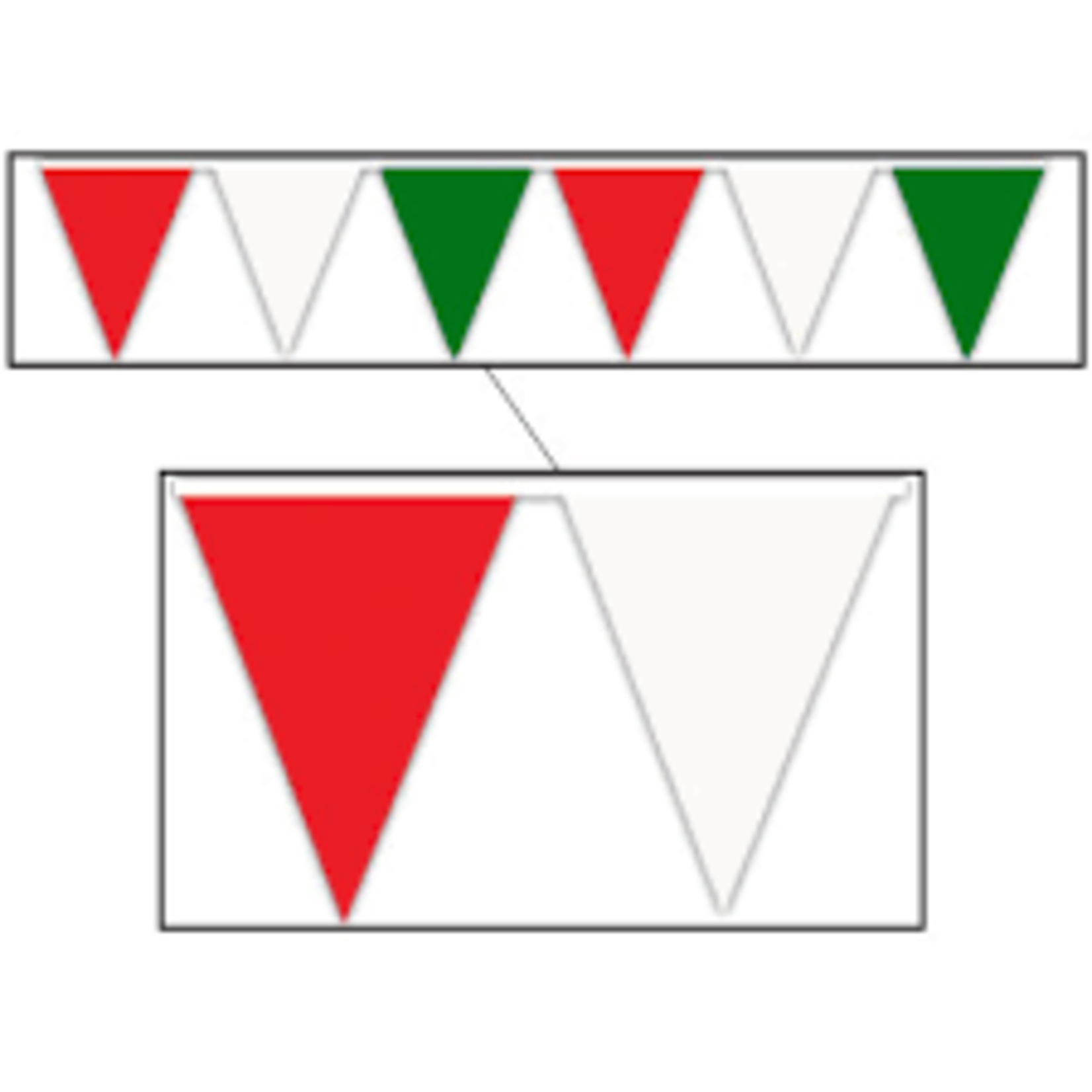 Red, White & Green Pennant Banner 120ft