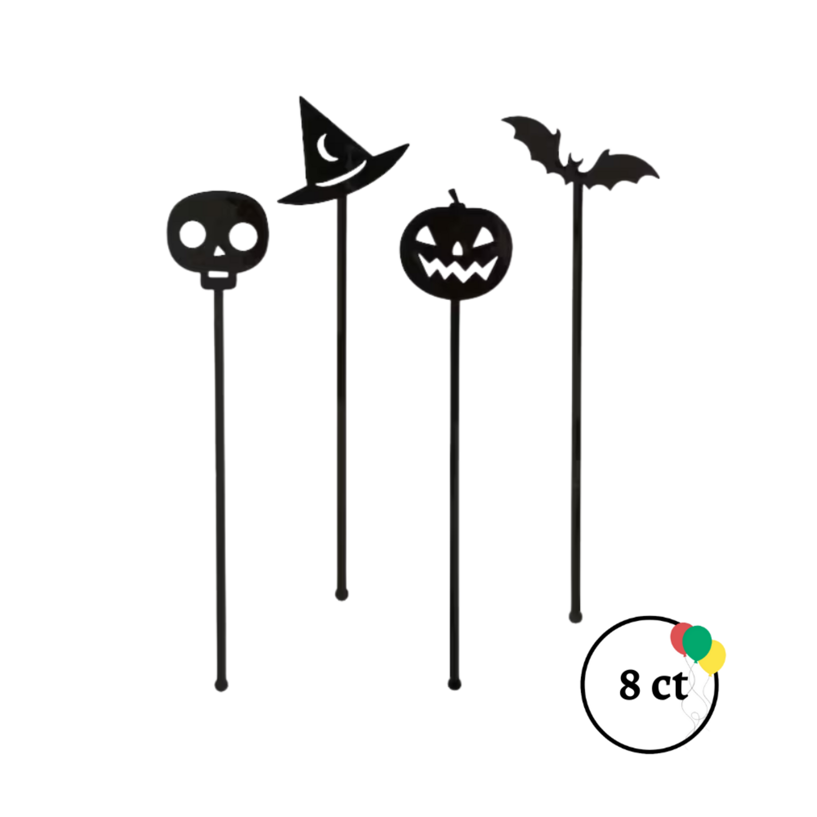 8ct Black Stirrers