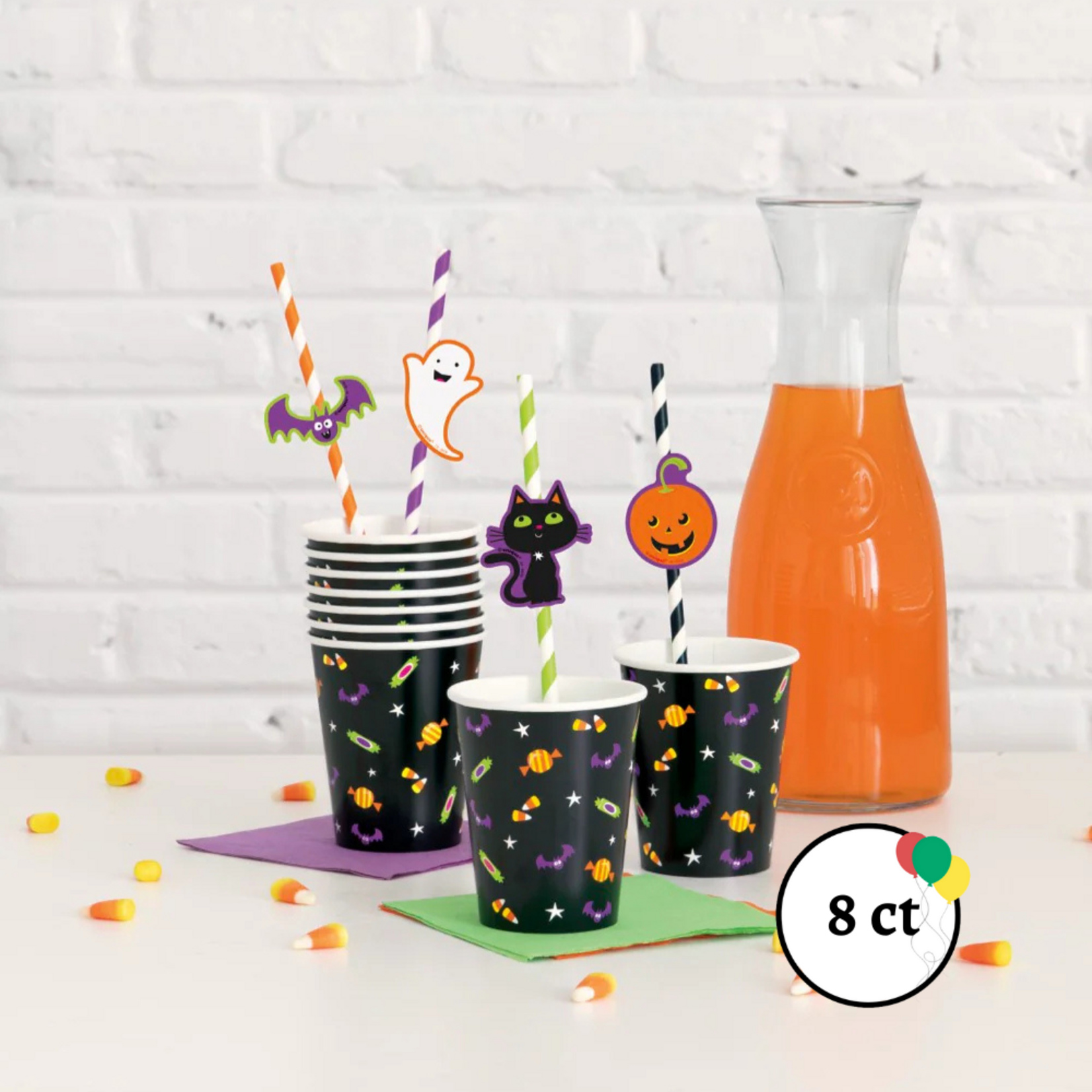 Cat & Pumpkin Paper Straw