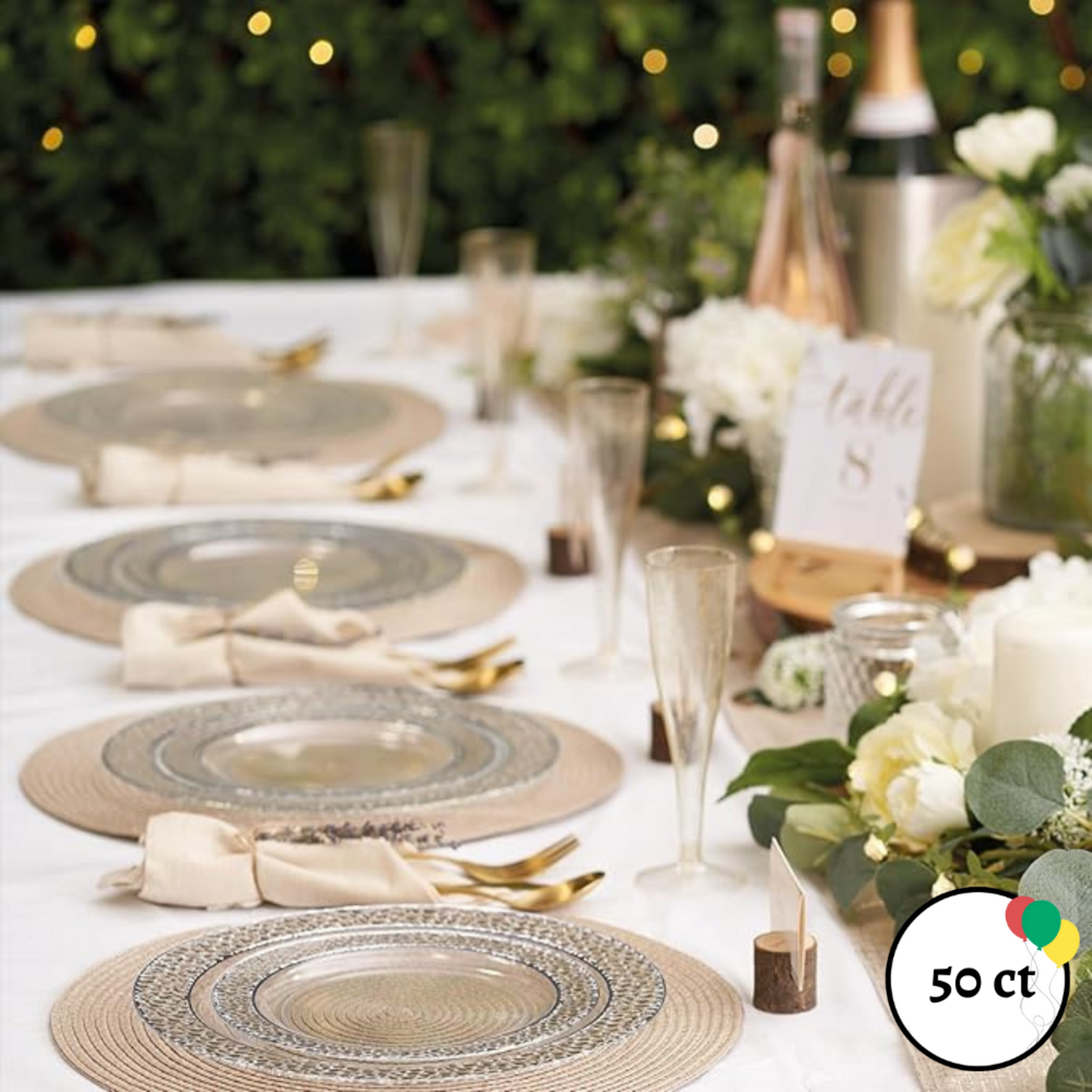 Fancy Feast Plastic Plate  Silver Rim  50ct