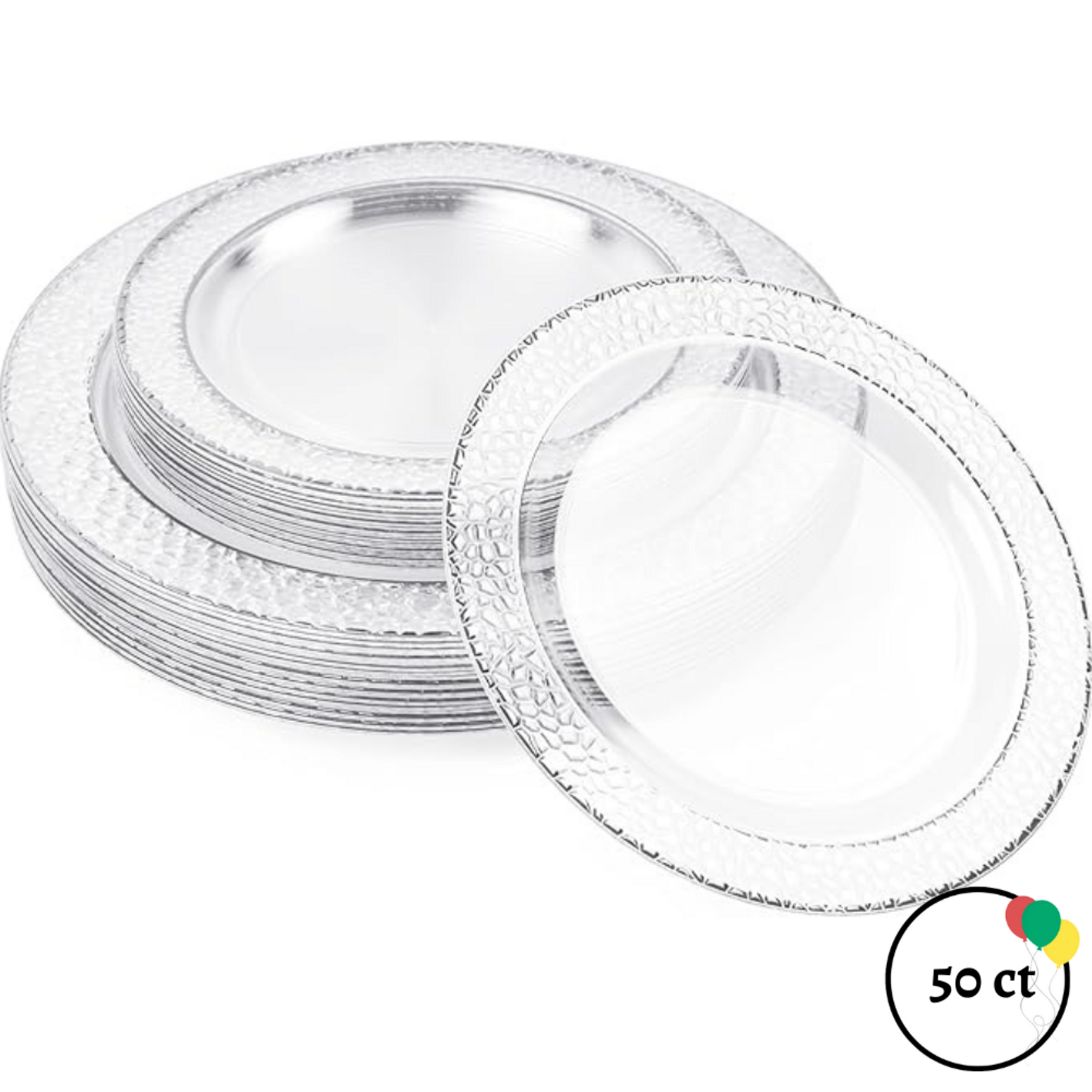 Fancy Feast Plastic Plate  Silver Rim  50ct