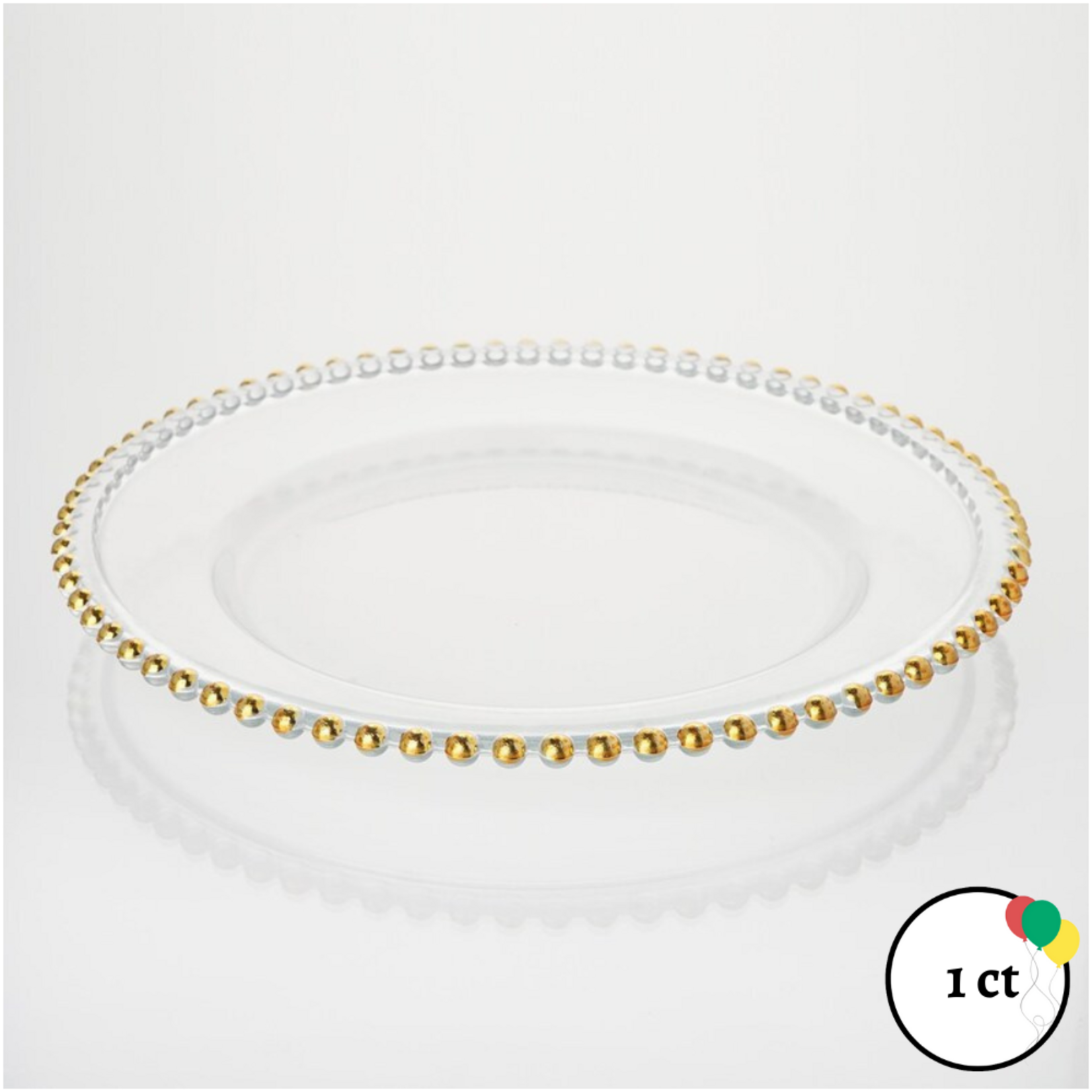 Clear and Gold Charger Plate 1ct