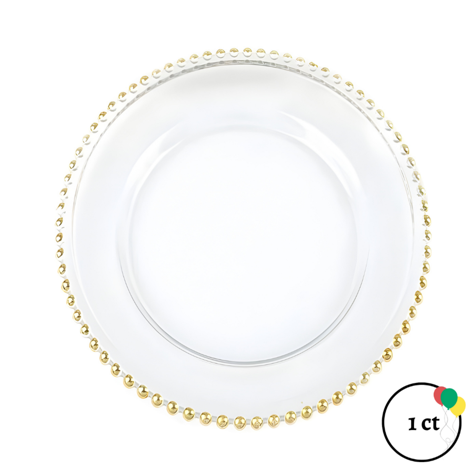 Clear and Gold Charger Plate 1ct