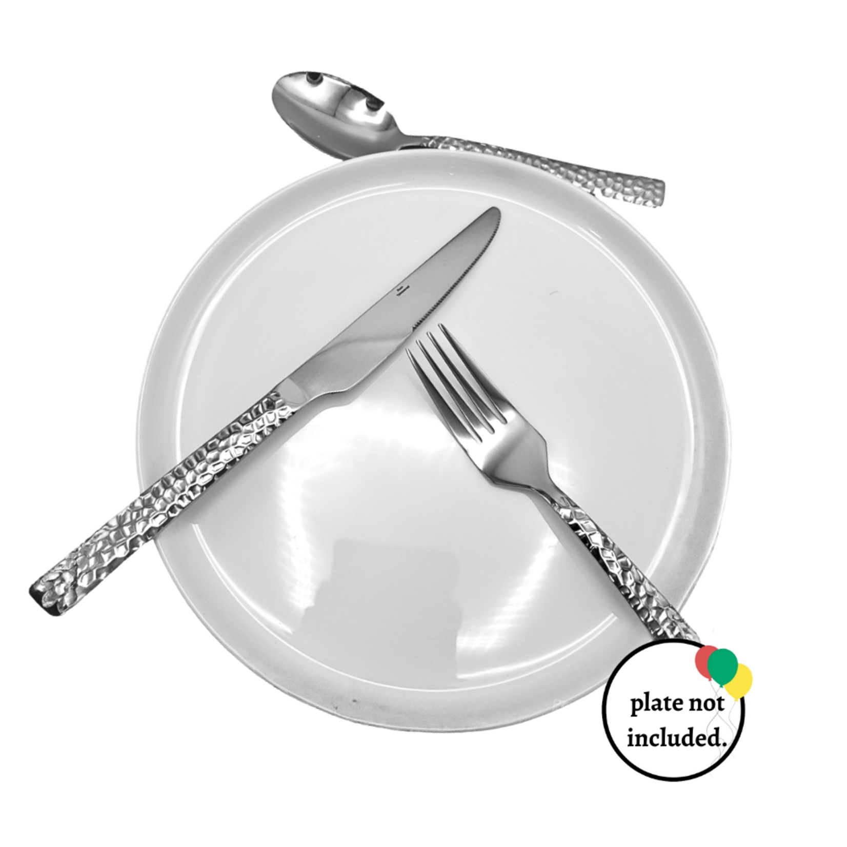 Silver Plastic Cutlery 100pc Set