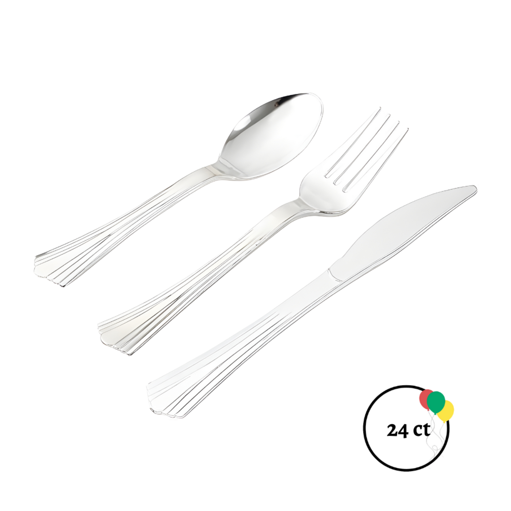 DecorFest Disposable Cutlery Silverware 24 pc