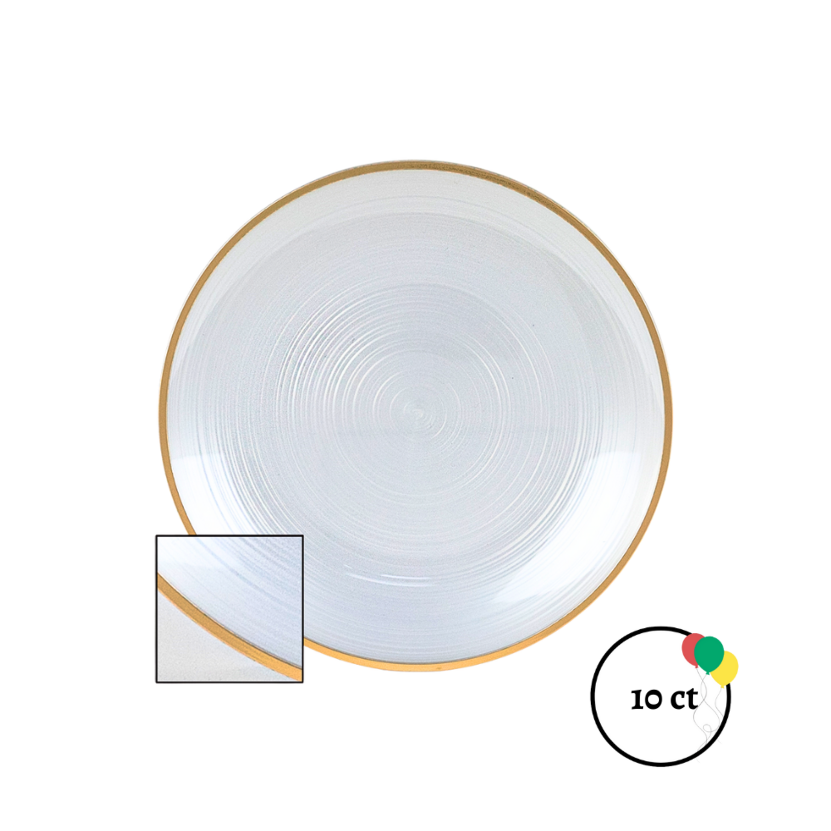 7" ROUND GOLD PLASTIC PLATE 10PCS