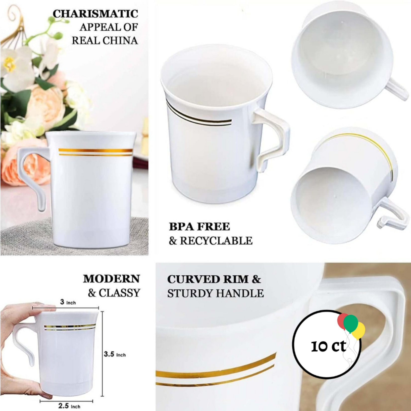 Fancy Feast Dishware Coffee Tea Cups 10 pcs